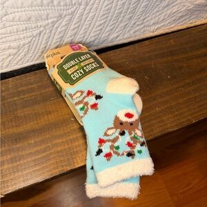 Airplus Double Layer Cozy Socks with Reindeer Design